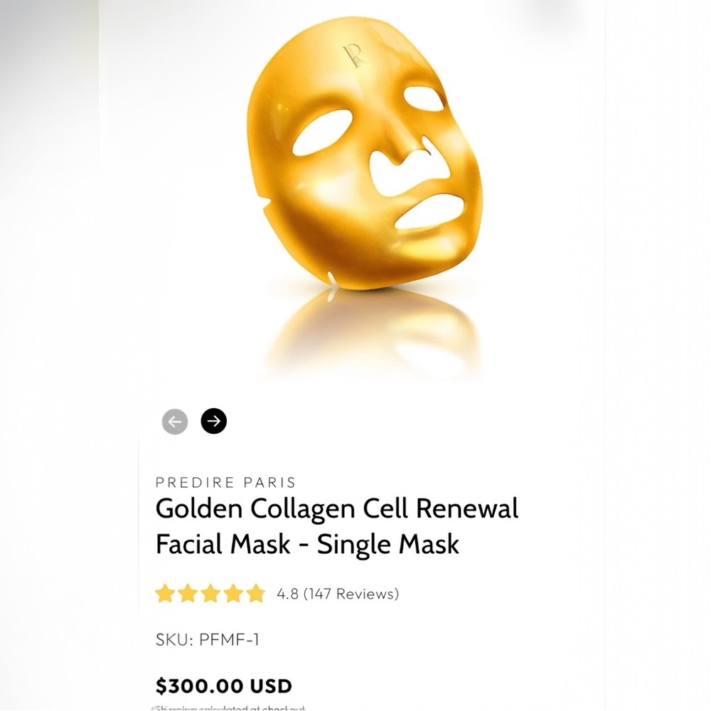 Golden Collagen Cell Renewal Facial Single ONE Mask $300 MSRP - Picture 6 of 8